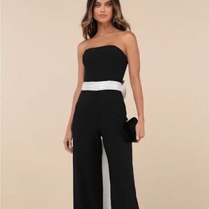Elegant Black Strapless Jumpsuit